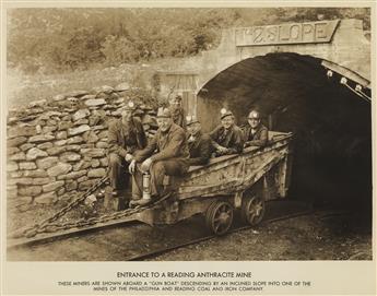 (READING, PENNSYLVANIA--COAL MINING) Collection of 28 photographs surveying the industry of anthracite mining in Reading, highlighting